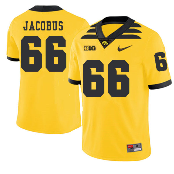 2019 Men #66 Dalles Jacobus Iowa Hawkeyes College Football Alternate Jerseys Sale-Gold